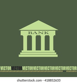 Bank building vector icon