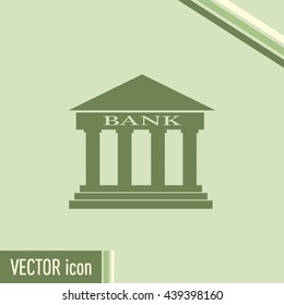 Bank building vector icon