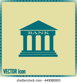 Bank building vector icon
