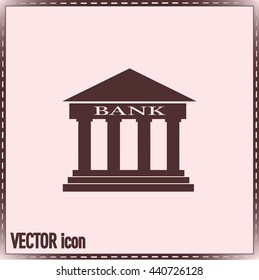 Bank building vector icon
