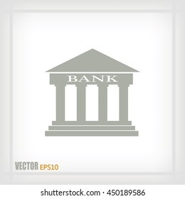 Bank building vector icon