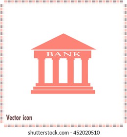 Bank building vector icon