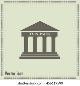 Bank building vector icon