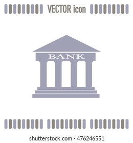 Bank building vector icon
