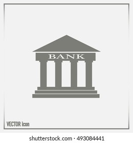 Bank building vector icon