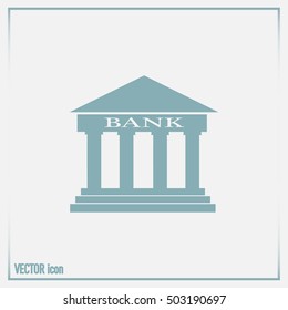 Bank building vector icon