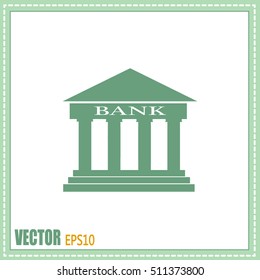 Bank building vector icon
