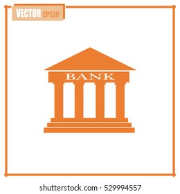 Bank building vector icon