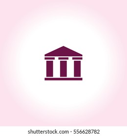 Bank Building  Vector Icon.