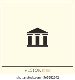 Bank Building  Vector Icon.