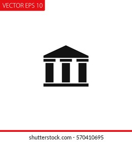 Bank Building  Vector Icon.