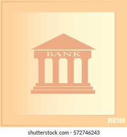 Bank building vector icon