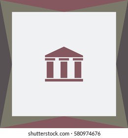 Bank Building  Vector Icon.