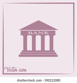 Bank building vector icon