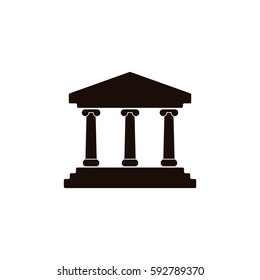 Bank building vector icon