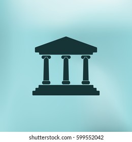 Bank building vector icon