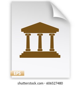 Bank building vector icon