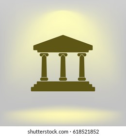 Bank building vector icon