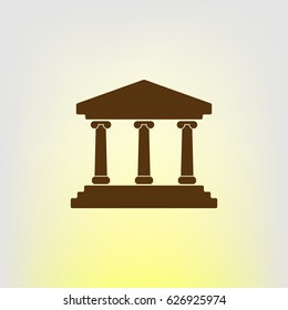 Bank building vector icon