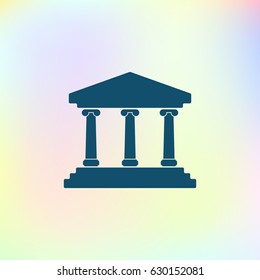 Bank building vector icon