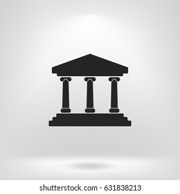 Bank building vector icon