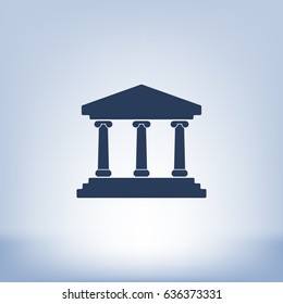 Bank building vector icon