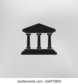 Bank building vector icon