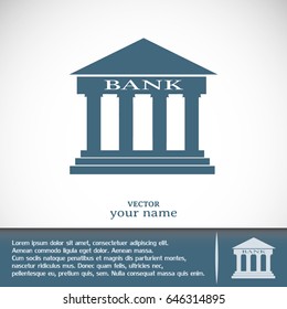 Bank building vector icon