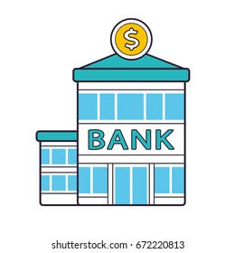 Bank building vector icon