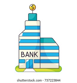 Bank building vector icon
