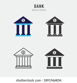 bank building vector icon column building