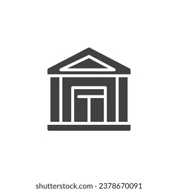 Bank building vector icon. filled flat sign for mobile concept and web design. Bank glyph icon. Symbol, logo illustration. Vector graphics