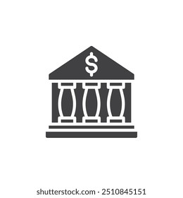 Bank building vector icon. filled flat sign for mobile concept and web design. Bank Building glyph icon. Symbol, logo illustration. Vector graphics