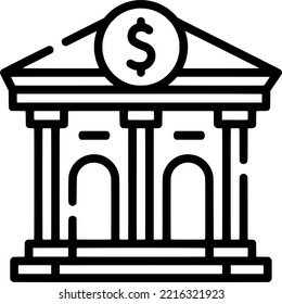 Icono de vector de construcción de banco, icono de negocio plano, EPS