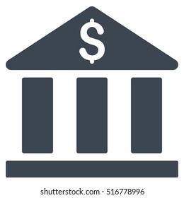 Bank Building vector icon. Flat smooth blue symbol. Pictogram is isolated on a white background. Designed for web and software interfaces.