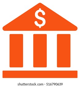 Bank Building vector icon. Flat orange symbol. Pictogram is isolated on a white background. Designed for web and software interfaces.