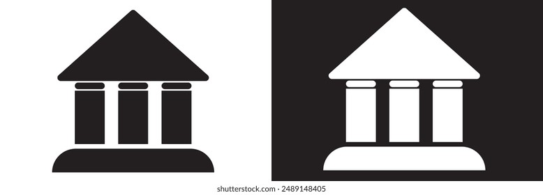 bank building vector icon on a background