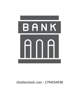 Bank building vector icon symbol isolated on white background