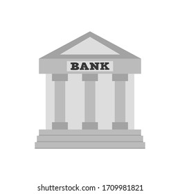 Bank Building. Vector Illustration. Flat Design Style.