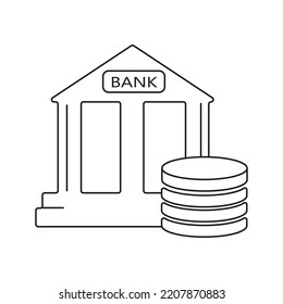 Bank building vector illustration. Isolated on white background
