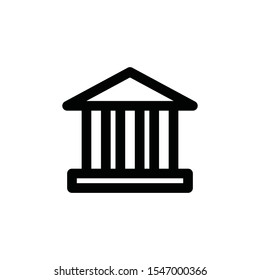 bank building vector line icon