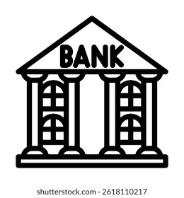 Bank Building Vector Line icon design