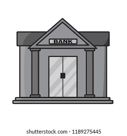 Bank building vector on white background