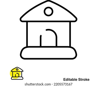 Bank Building Vector Outline Icon