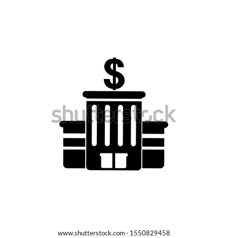 bank bulding icon vector on a white background