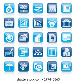 Bank, business and finance icons - vector icon set