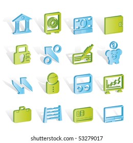 Bank, business and finance icons - vector icon set