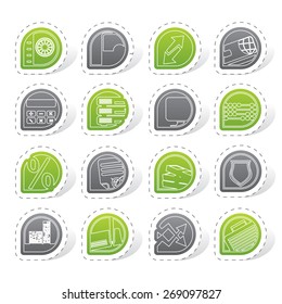 bank, business, finance and office icons - vector icon set