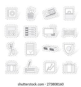 bank, business, finance and office icons vector icon set