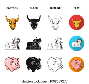 Bank, business schedule, bundle of notes, time money. Money and Finance set collection icons in cartoon,black,outline,flat style vector symbol stock illustration web.